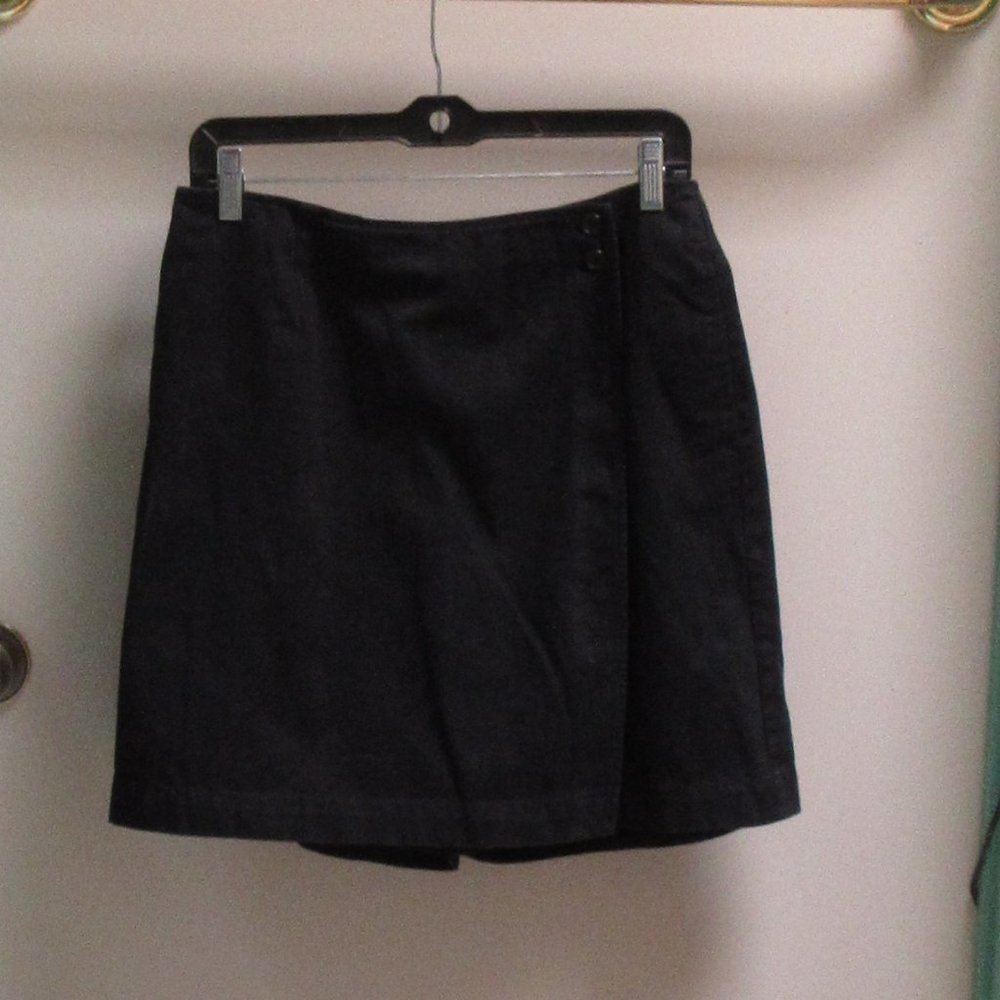 Size 10 Black Cotton Mini Skort JONES NEW YORK